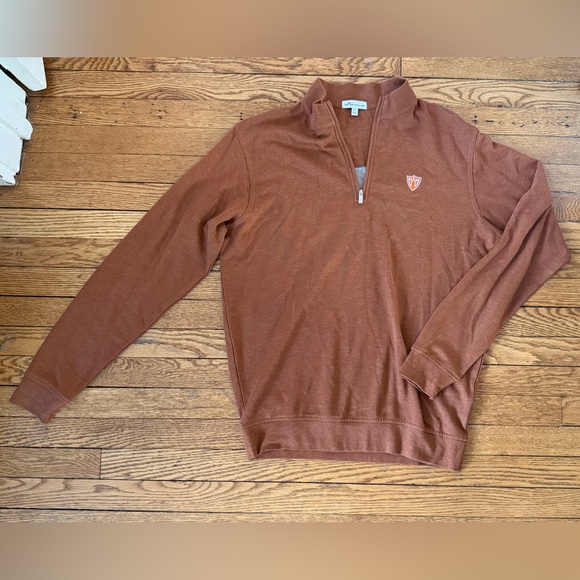 Peter Millar Men's Brown Quarter-Zip Sweater - Size Medium - Picture 1 of 3